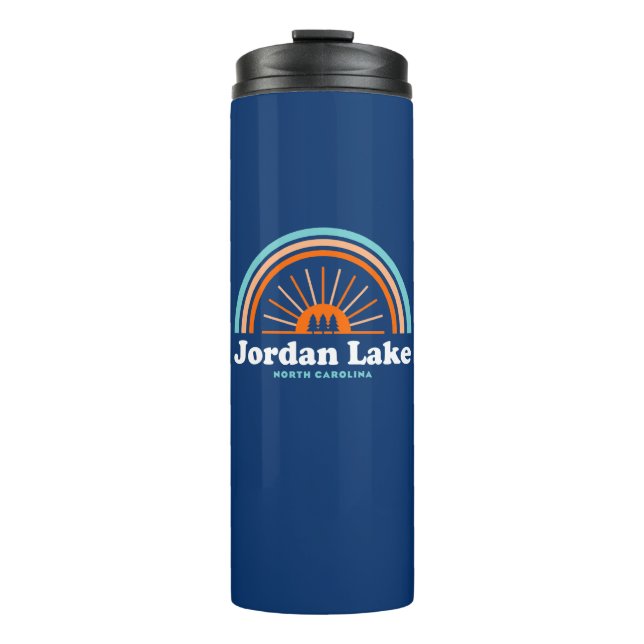 Jordan Lake North Carolina Rainbow Thermal Tumbler (Front)