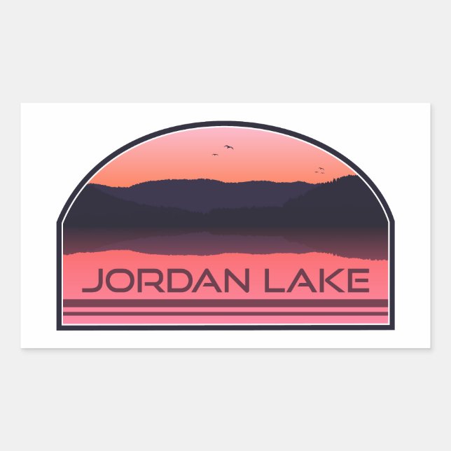 Jordan Lake North Carolina Red Sunrise Rectangular Sticker (Front)
