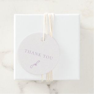 Jordan Lilac Script Monogram Elegant Wedding Favour Tags