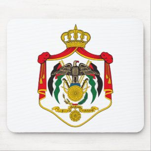 Jordan Official Coat Of Arms Heraldry Symbol Mouse Pad