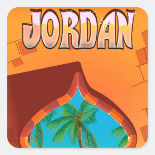 Jordan Palace travel poster Square Sticker