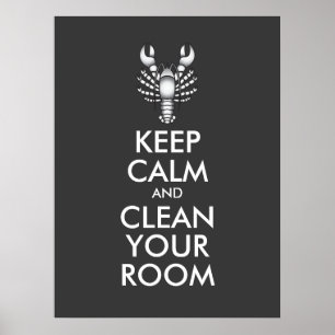 Jordan Peterson Keep Calm Clean Your Room Lobster Poster