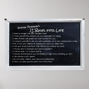 Jordan Peterson's 12 Rules for Life Motivational Poster