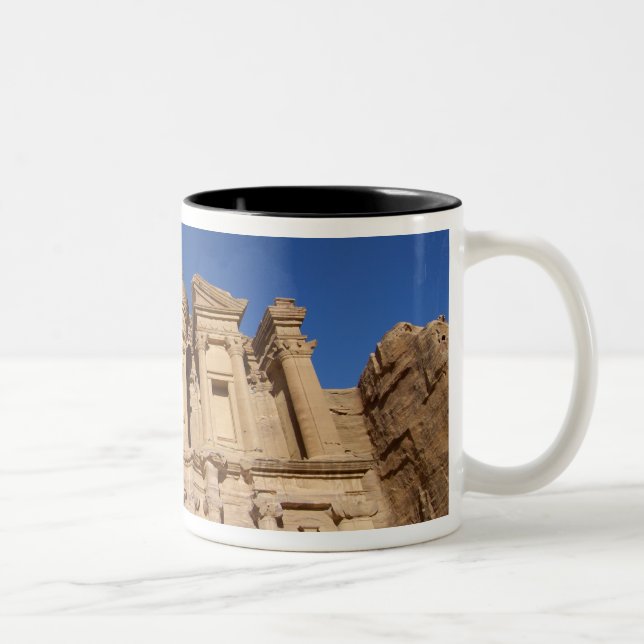 Jordan, Petra, The Monastery, Al Deir. Two-Tone Coffee Mug (Right)