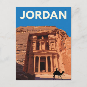 Jordan Petra Treasury Retro Postcard