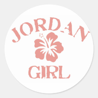 Jordan Pink Girl Classic Round Sticker