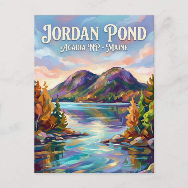 Jordan Pond, Acadia NP USA Postcard (Front)