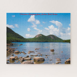 Jordan Pond Maine.Christmas Greetings Jigsaw Puzzle
