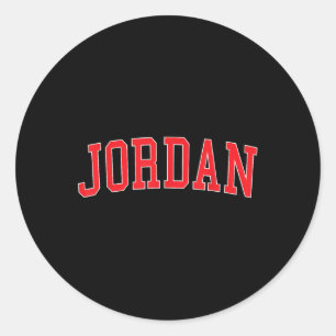 Jordan Red Varsity T-shirt.png  Classic Round Sticker