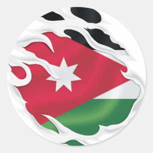 Jordan Ripped Flag Classic Round Sticker