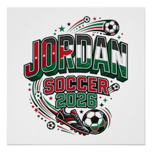 Jordan Soccer 2026 Soccer Bold Country Typography Poster