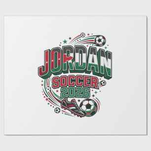 Jordan Soccer 2026 Soccer Bold Country Typography Wrapping Paper