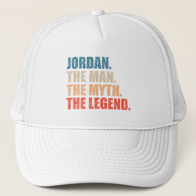 Jordan The Man The Myth The Legend Trucker Hat (Front)