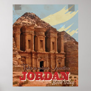 Jordan vacation Vintage Travel Poster. Poster