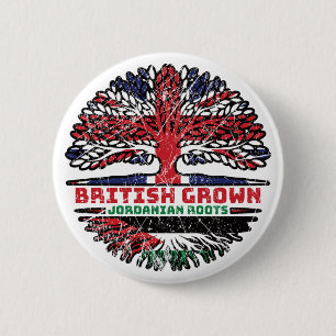 Jordanian Jordan Uk United Kingdom British Tree 6 Cm Round Badge