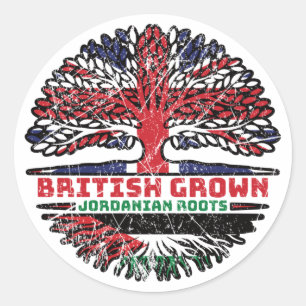 Jordanian Jordan Uk United Kingdom British Tree Classic Round Sticker