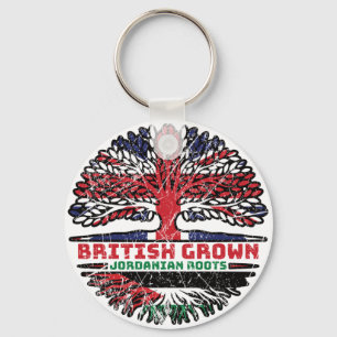 Jordanian Jordan Uk United Kingdom British Tree Key Ring