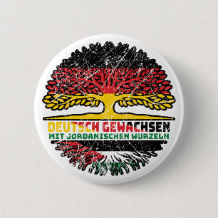 Jordanien Jordanisch Deutschland Baum 6 Cm Round Badge
