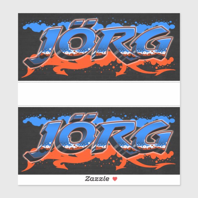 Jörg First Name Graffiti Sticker (Sheet)