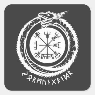 Jormungandr - Nordic Rune Square Sticker