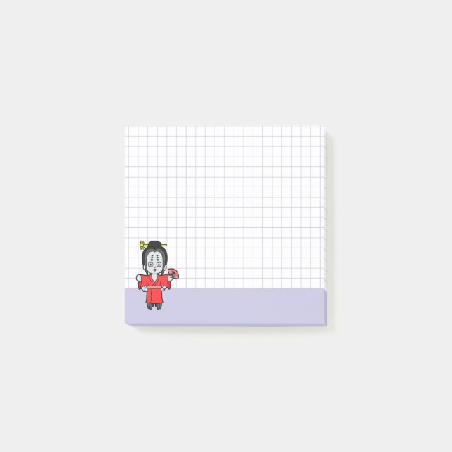 Jorogumo- Japanese Spider Yokai Purple Grid Post-it Notes (Front)