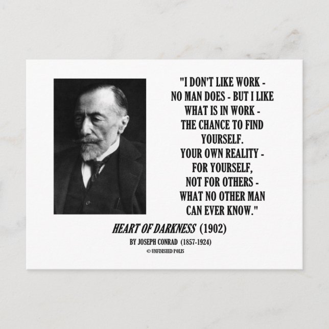 Joseph Conrad Work Chance Your Own Reality Quote Postcard (Front)
