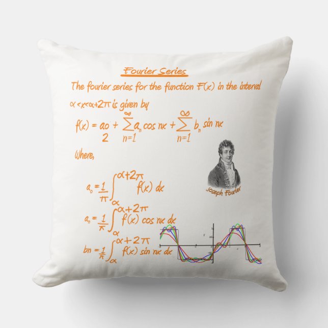 JOSEPH FOURIER AND FOURIER SERIES CUSHION (Front)