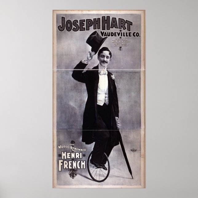 Joseph Hart Vaudeville, 'Henry French' Retro Poster (Front)