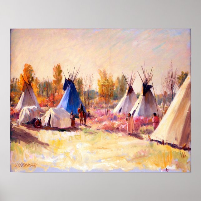 Joseph Henry Sharp The Blue Tepee Poster (Front)