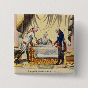 Joseph II, Catherine the Great and Frederick II 15 Cm Square Badge