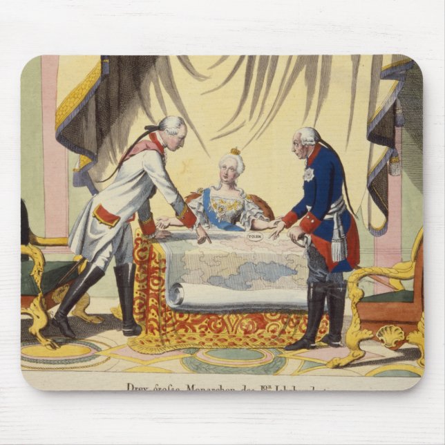 Joseph II, Catherine the Great and Frederick II Mouse Pad (Front)