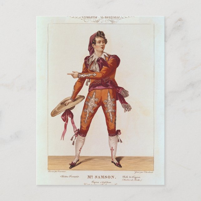 Joseph Isidore Samson  in the role of Figaro Postcard (Front)