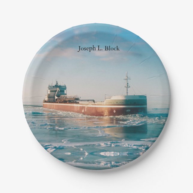 Joseph L. Block paper plate (Front)