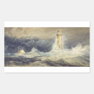 Joseph Mallord William Turner - Bell Rock Rectangular Sticker