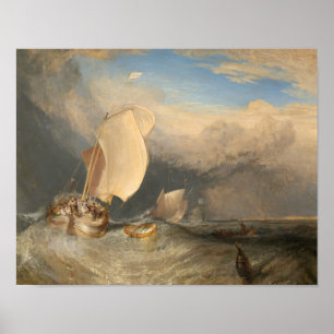 Joseph Mallord William Turner - Fishing Boats with Poster