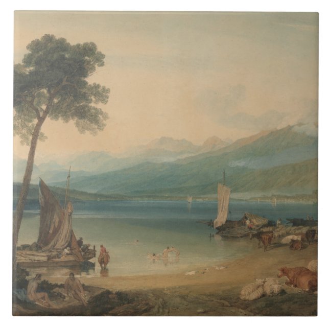 Joseph Mallord William Turner - Lake Geneva Ceramic Tile (Front)
