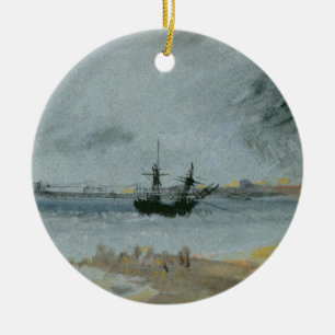 Joseph Mallord William Turner Ship Aground, Brig Ceramic Tree Decoration