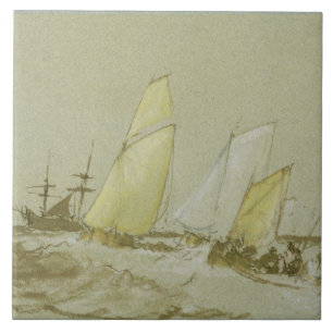 Joseph Mallord William Turner Shipping, c.1828-3 Ceramic Tile