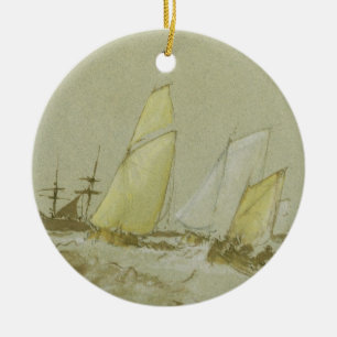 Joseph Mallord William Turner   Shipping, c.1828-3 Ceramic Tree Decoration