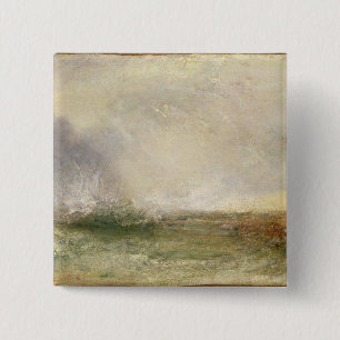 Joseph Mallord William Turner Stormy Sea Breakin 15 Cm Square Badge