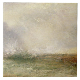 Joseph Mallord William Turner Stormy Sea Breakin Ceramic Tile
