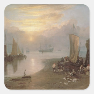Joseph Mallord William Turner Sun Rising Through Square Sticker