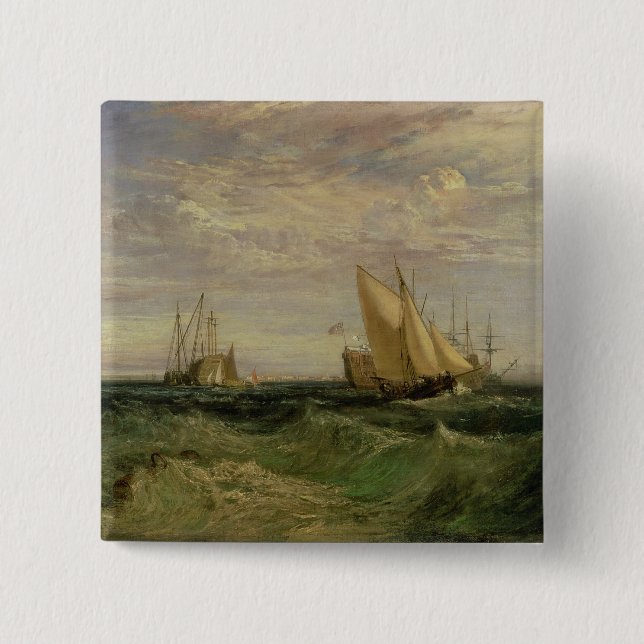 Joseph Mallord William Turner | The Confluence of  15 Cm Square Badge (Front)