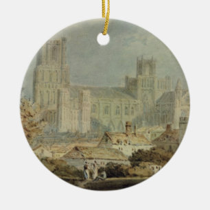 Joseph Mallord William Turner View of Ely Cathed Ceramic Tree Decoration