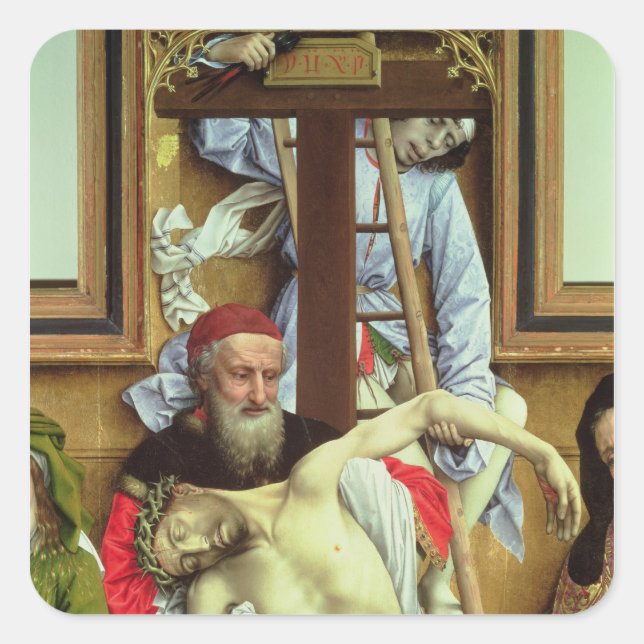 Joseph of Arimathea Supporting the Dead Christ Square Sticker (Front)