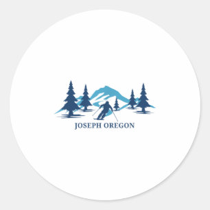 Joseph Oregon Ski Resort Skiing Skier _1 Classic Round Sticker
