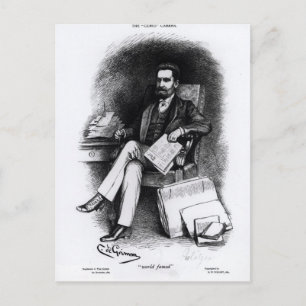 Joseph Pulitzer  from 'The Curio', 1887 Postcard
