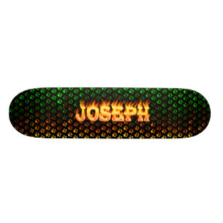 Joseph real fire and flames skateboard design.