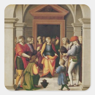 Joseph receives his Brothers, c. 1515 Square Sticker