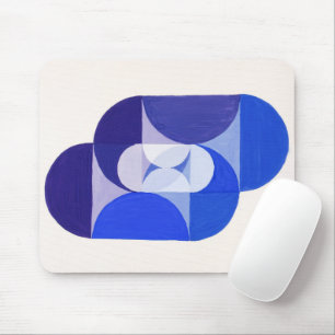 Joseph Schillinger Key Blue. Abstract geometric Mouse Pad